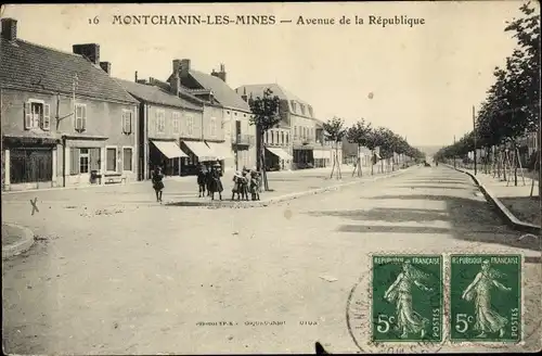 Ak Montchanin les Mines Saône-et-Loire, Avenue de la Republique