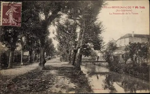 Ak Gye sur Seine Aube, La Promenade de la Vanne