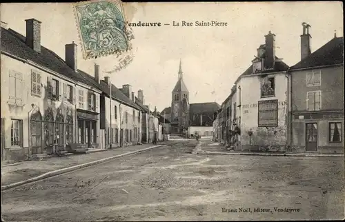 Ak Vendeuvre Aube, La Rue Saint Pierre