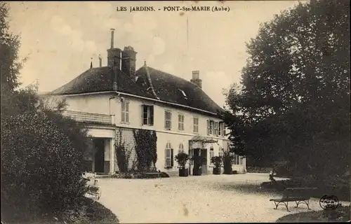 Ak Pont Ste Marie Aube, Les Jardins