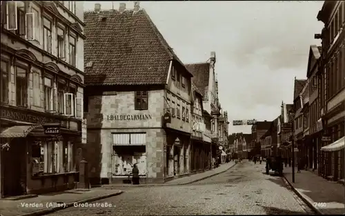 Ak Verden an der Aller, Große Straße, Geschäft