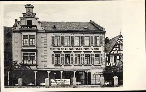 Ak Rüdesheim am Rhein, Hotel Weinstube zum Broemserhaus