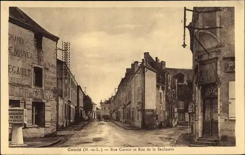 Ak Cande Maine et Loire, Rue Carnot, Rue de la Saulnerie