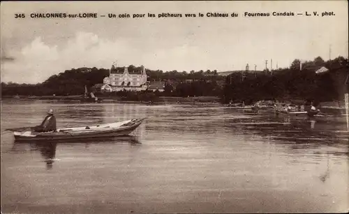 Ak Chalonnes Maine et Loire, Un coin pour les Pecheurs vers le Chateau du Fourneau Candals