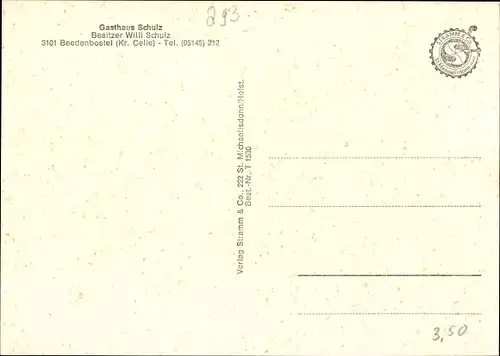 Ak Beedenbostel in Niedersachsen, Gasthaus Schulz, Innen und Außen