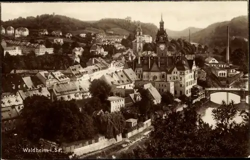 Ak Waldheim in Sachsen, Blick auf den Ort