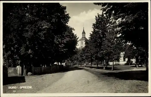 Ak Burg im Spreewald, Straßenpartie im Ort