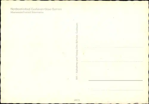 Ak Steinmarne Döse Duhnen Cuxhaven in Niedersachsen, Meerwasserfreibad Steinmarne