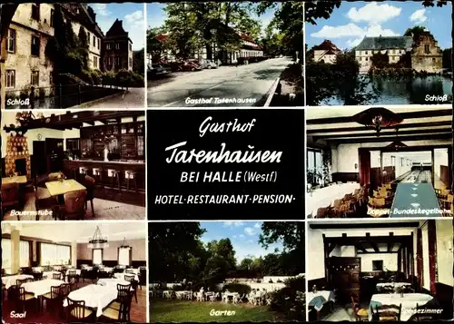 Ak Tatenhausen Bokel Halle in Westfalen, Gasthof-Restaurant, Garten, Saal, Baernstube, Schloss