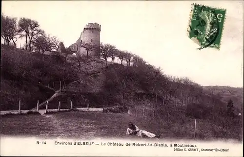 Ak Moulineaux Seine Maritime, Le Chateau de Robert le Diable