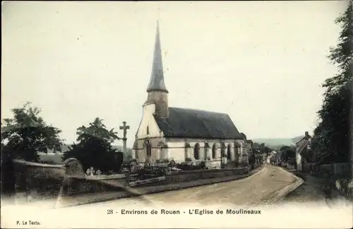 Ak Moulineaux Seine Maritime,L'Eglise