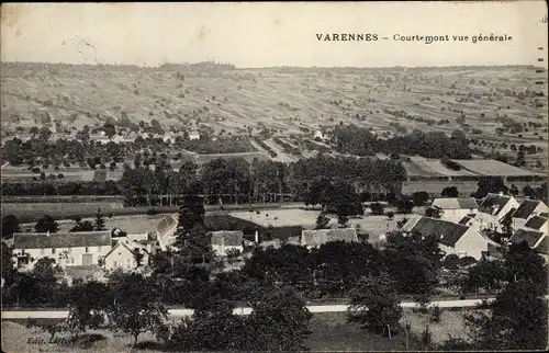 Ak Varennes Saône et Loire, Courtemont vue generale