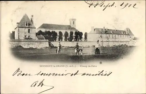 Ak Sennecey le Grand Saône et Loire, Champ de Foire