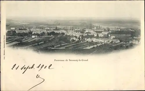 Ak Sennecey le Grand Saône et Loire, Panorama