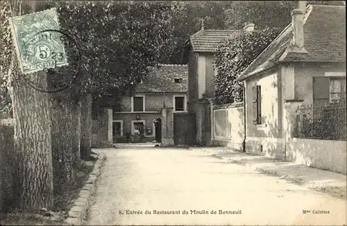 Ak Bonneuil en France Val d´Oise, Entree du Restaurant du Moulin