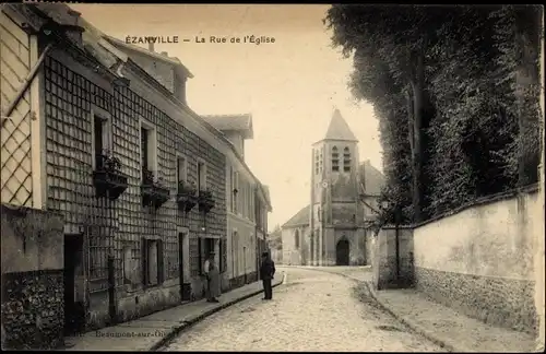 Ak Ezanville Val-d’Oise, La Rue de L'Eglise