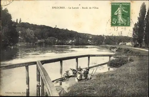 Ak Epluches Saint-Ouen-l'Aumône Val d'Oise, Le Lavoir, Bords de l'Oise