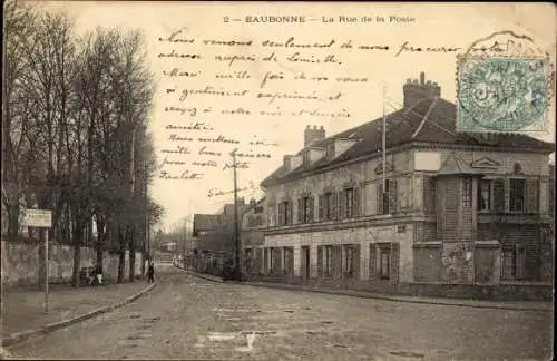 Ak Eaubonne Val d’Oise, La Rue de la Poste