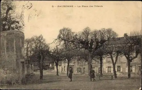 Ak Eaubonne Val d’Oise, La Place des Tilleuls