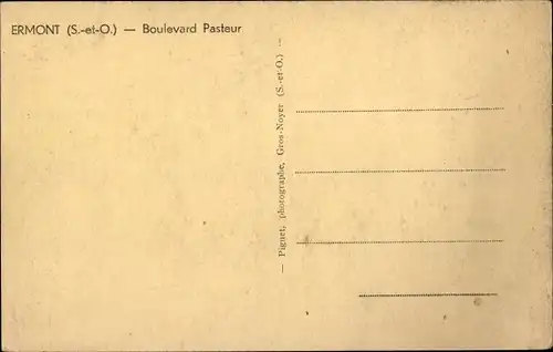 Ak Ermont Val d'Oise, Boulevard Pasteur