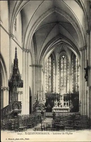 Ak Saint Quay Portrieux Cotes d'Armor, Interieur de l'Eglise