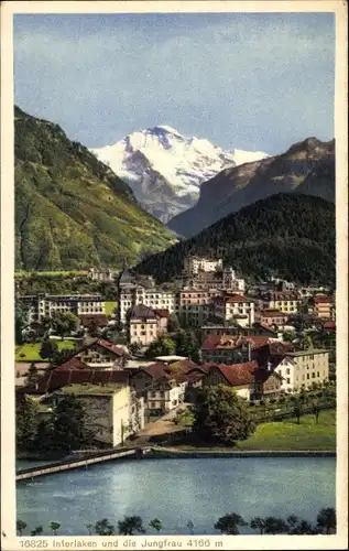 Ak Interlaken Kanton Bern Schweiz, Panorama, Jungfrau