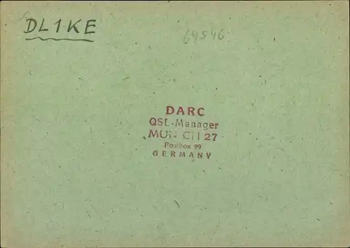 Ak QSL Karte, Funkerkarte, DL3CW, Richard Fischer Mörfelden, zu DL1KE