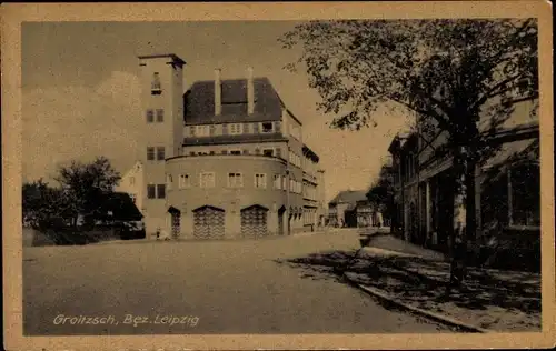 Ak Groitzsch in Sachsen, Ortspartie