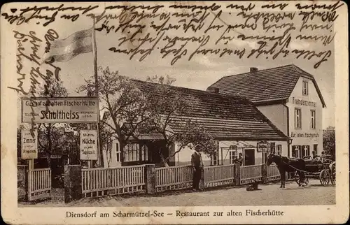 Ak Diensdorf Radlow am Scharmützelsee, Restaurant zur alten Fischerhütte