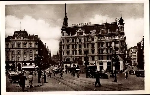 Ak Brno Brünn Region Südmähren Tschechien, Blick vom Freiheitsplatz zum Deutsches Haus