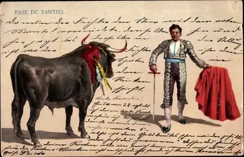 Litho Paseo de Tanteo, Stierkampf, Torero