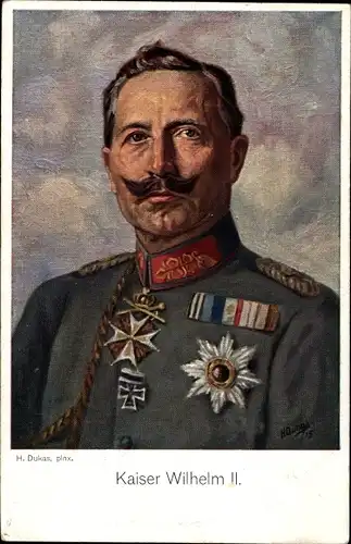 Künstler Ak Dukas, H., Kaiser Wilhelm II., Portrait