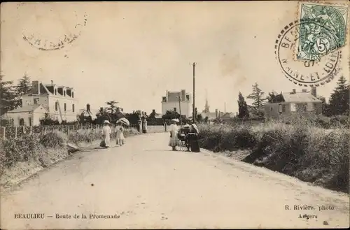 Ak Beaulieu Maine et Loire, Route de la Promenade