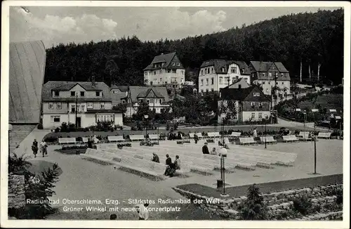 Ak Oberschlema Bad Schlema in Sachsen, Grüner Winkel mit neuem Konzertplatz