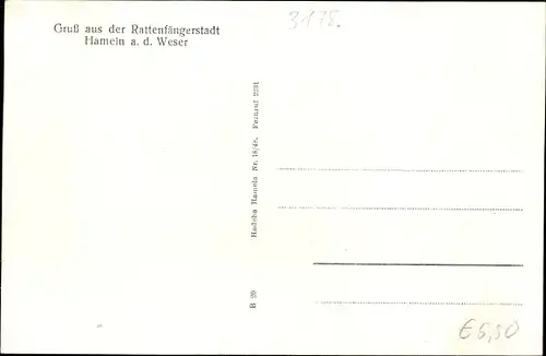 Ak Hameln in Niedersachsen, Osterstraße mit Hochzeitshaus und Post