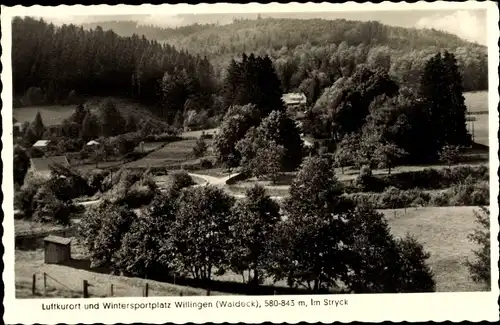 Ak Willingen Upland in Hessen, Panorama vom Ort, Im Stryck