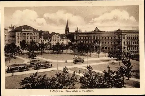 Ak Kassel in Hessen, Königsplatz und Hauptpost