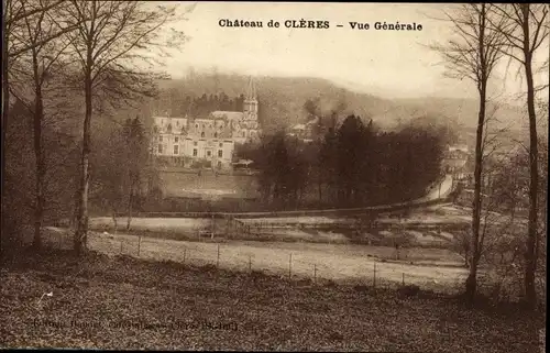 Ak Cleres Seine Maritime, Chateau, Vue générale