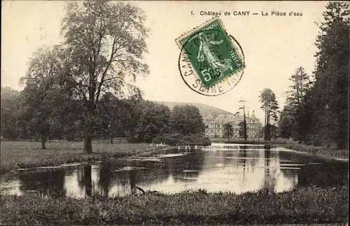 Ak Cany Seine Maritime, Chateau, la Piece d'eau