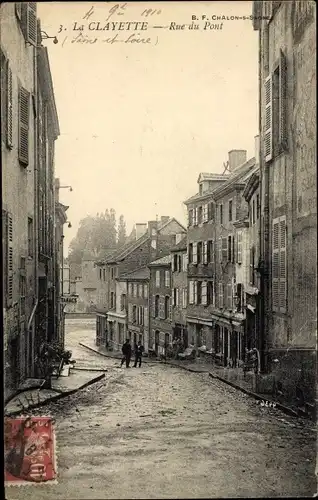 Ak Clayette Saône et Loire, Rue du Pont