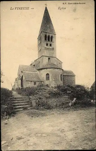 Ak La Vineuse sur Fregande Saône et Loire, Eglise