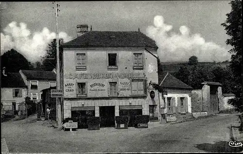 Ak Seraincourt Val d´Oise, Carrefour des Routes de Jambville et Montalet, Restaurant