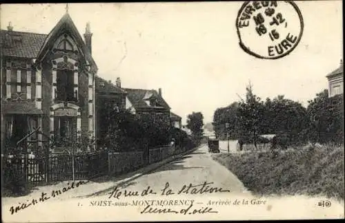 Ak Soisy sous Montmorency Val d’Oise, Arrivée de la Gare