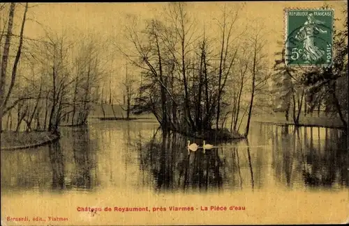 Ak Royaumont Val-d’Oise, Seepartie beim Schloss