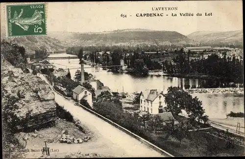 Ak Capdenac Gare Aveyron, La Vallee du Lot