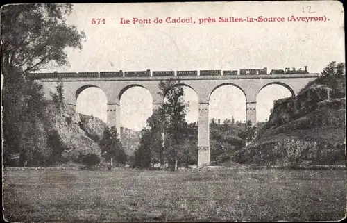 Ak Salles la Source environs Aveyron, Le Pont de Cadoul