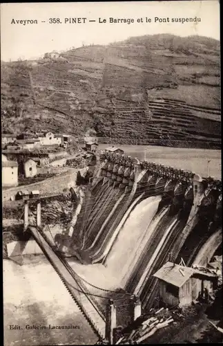 Ak Pinet Aveyron, Le Barrage et le Pont suspendu