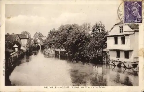 Ak Neuville sur Seine Aube, Vue sur la Seine