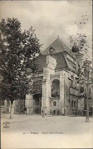 Ak Troyes Aube, Eglise Saint Nicolas