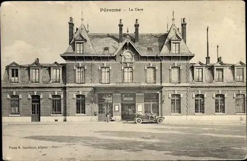 Ak Péronne Somme, La Gare